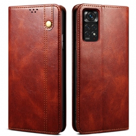 Folio Cover Xiaomi Redmi Note 11 / 11S Custodia in pelle Ecopelle Cerata