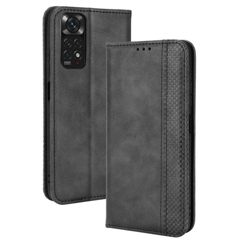 Folio Cover Xiaomi Redmi Note 11 / 11S Custodia in pelle Effetto Pelle Vintage Stilizzato