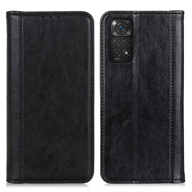 Folio Cover Xiaomi Redmi Note 11 / 11S Custodia in pelle Eleganza Split Litchi Leather