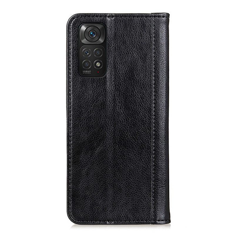 Folio Cover Xiaomi Redmi Note 11 / 11S Custodia in pelle Eleganza Split Litchi Leather