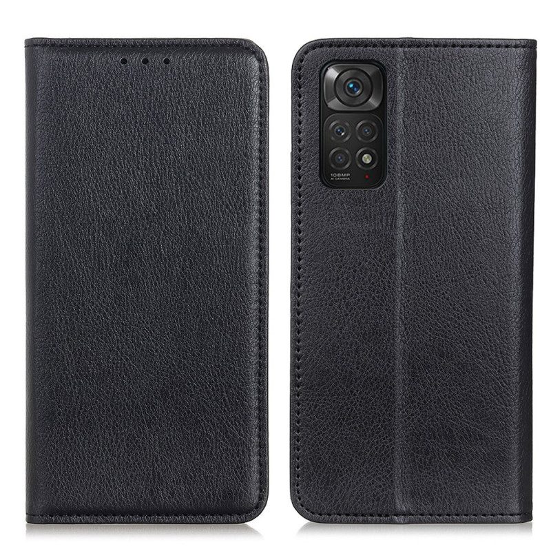 Folio Cover Xiaomi Redmi Note 11 / 11S Custodia in pelle Trama Di Cuoio Spaccato Di Litchi