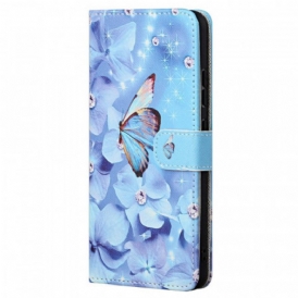 Folio Cover Xiaomi Redmi Note 11 / 11S Farfalle Di Diamanti Strappy