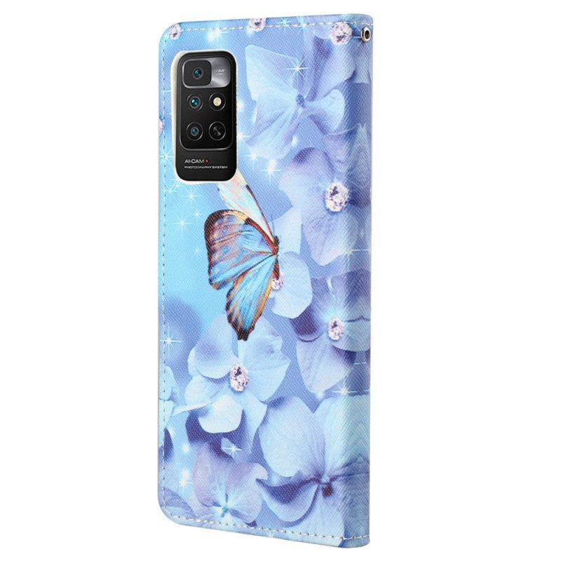 Folio Cover Xiaomi Redmi Note 11 / 11S Farfalle Di Diamanti Strappy