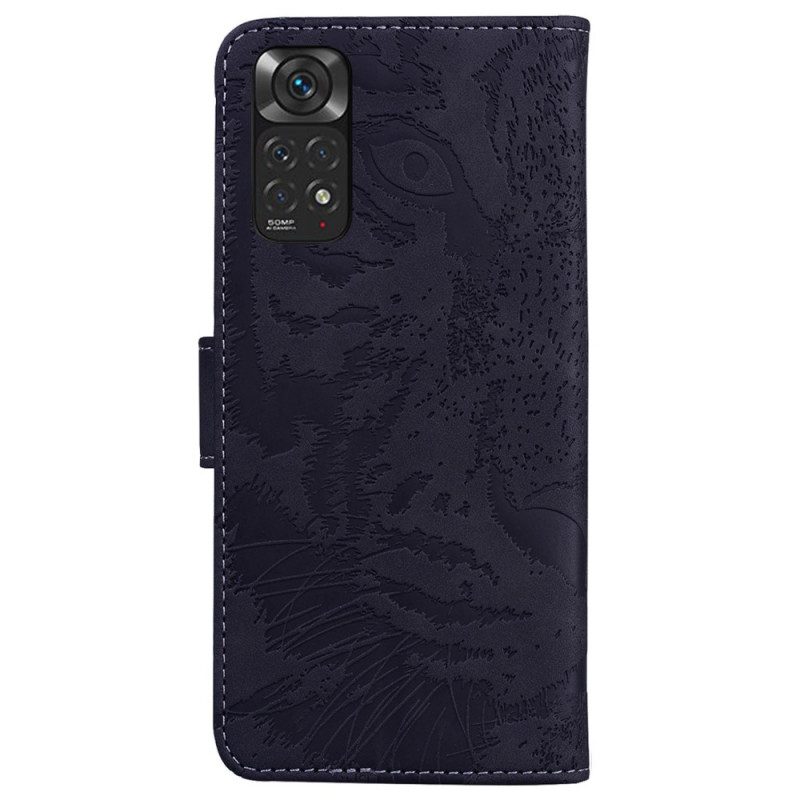 Folio Cover Xiaomi Redmi Note 11 / 11S Stampa Faccia Di Tigre