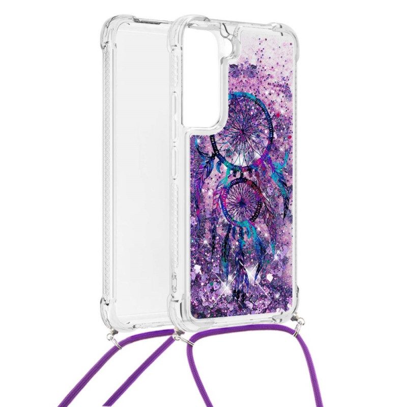 Cover Samsung Galaxy S22 Plus 5G Acchiappasogni Con Coulisse Con Paillettes