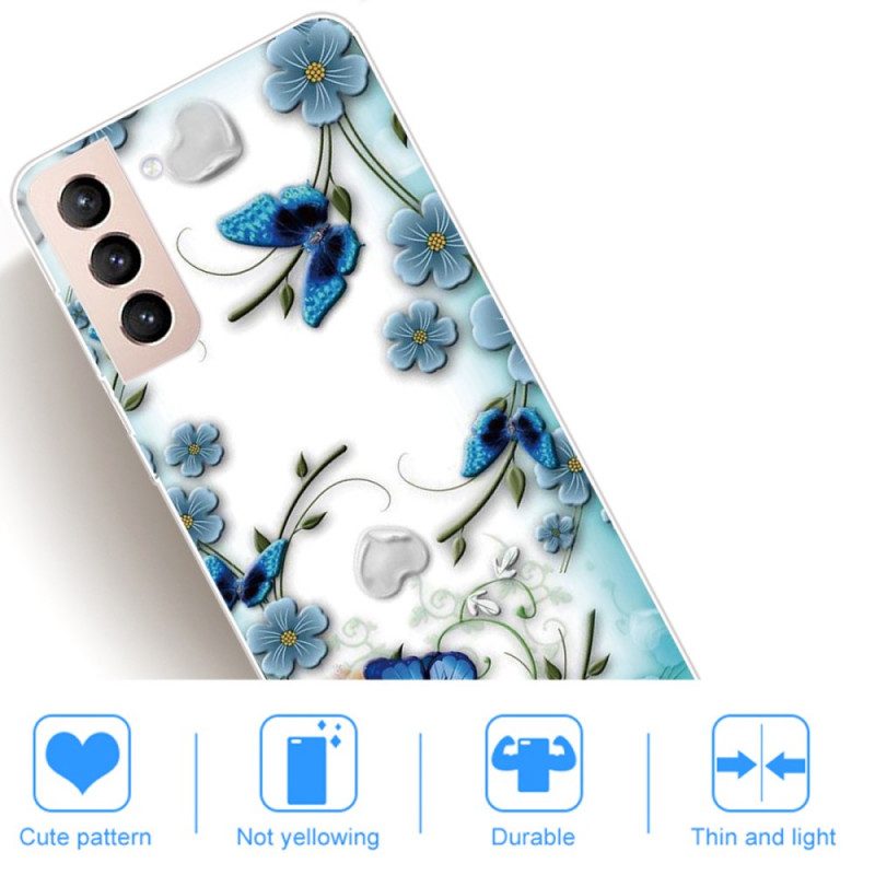 Cover Samsung Galaxy S22 Plus 5G Farfalle E Fiori Retrò