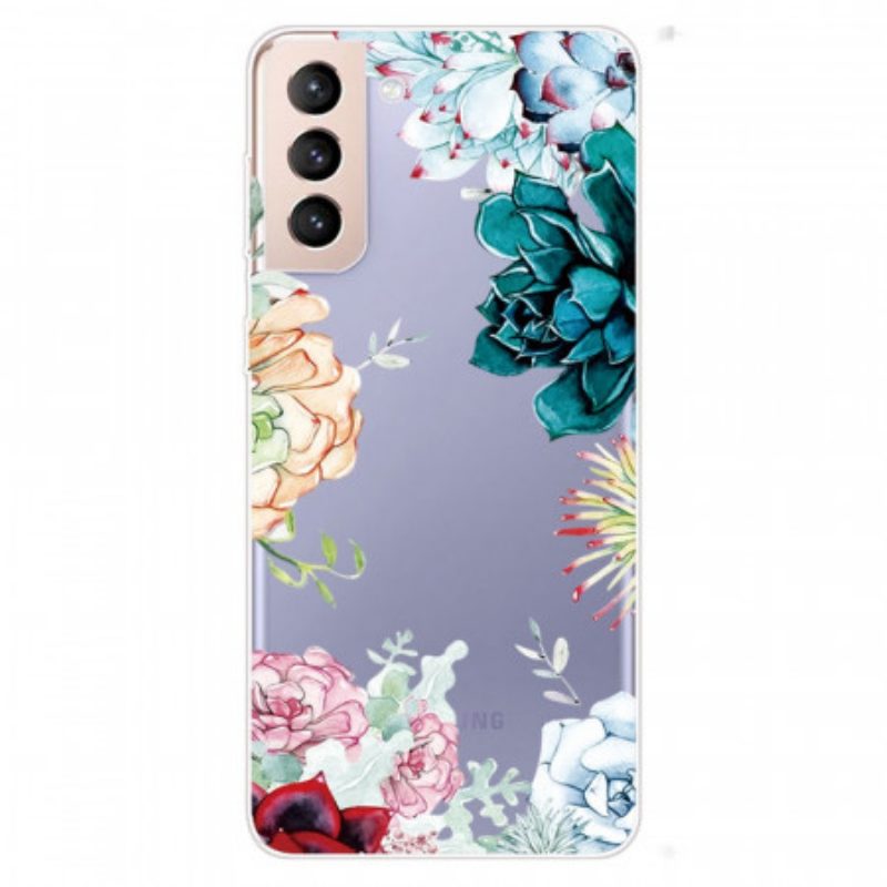 Cover Samsung Galaxy S22 Plus 5G Fiori Dell'acquerello Senza Soluzione Di Continuità