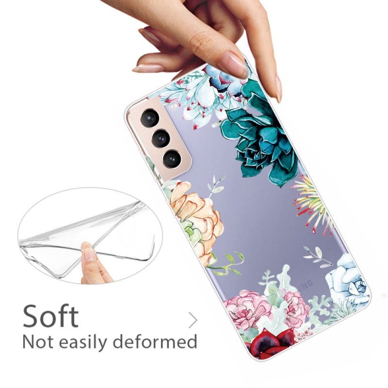 Cover Samsung Galaxy S22 Plus 5G Fiori Dell'acquerello Senza Soluzione Di Continuità