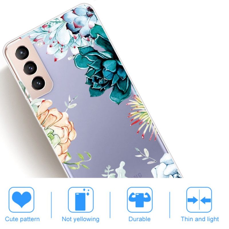 Cover Samsung Galaxy S22 Plus 5G Fiori Dell'acquerello Senza Soluzione Di Continuità