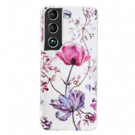 Cover Samsung Galaxy S22 Plus 5G Fiori Marmorizzati