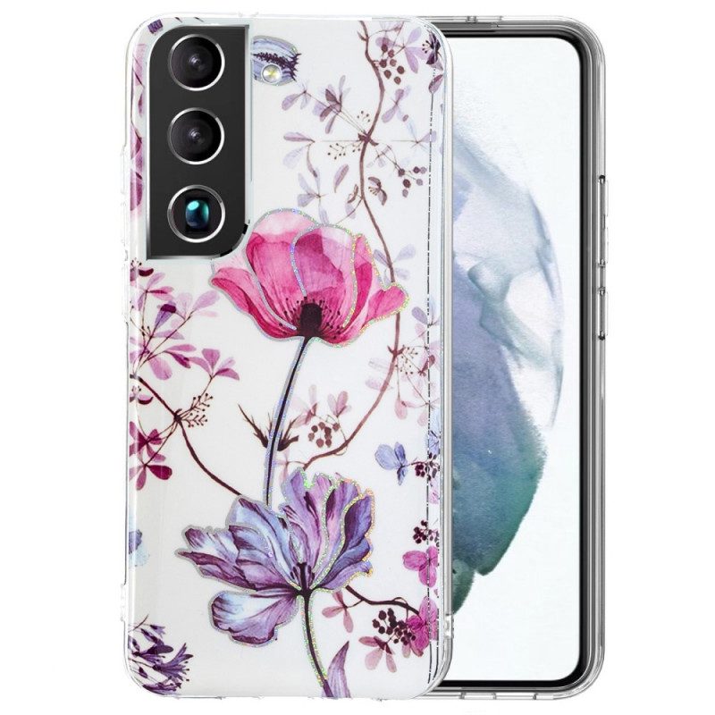 Cover Samsung Galaxy S22 Plus 5G Fiori Marmorizzati