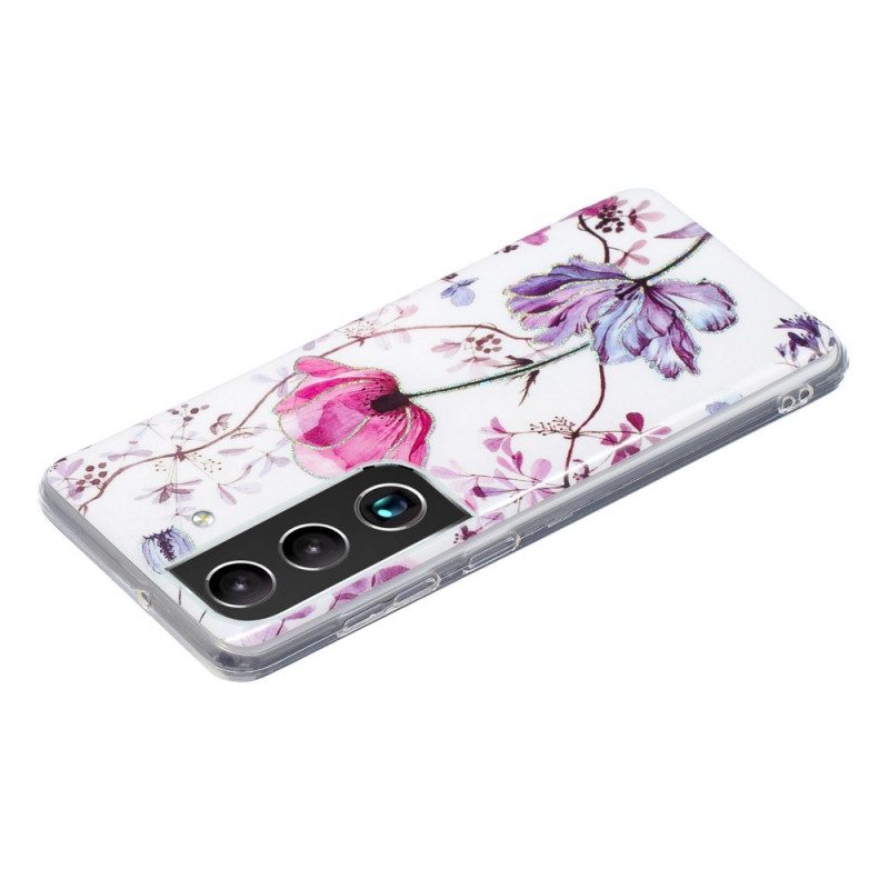 Cover Samsung Galaxy S22 Plus 5G Fiori Marmorizzati