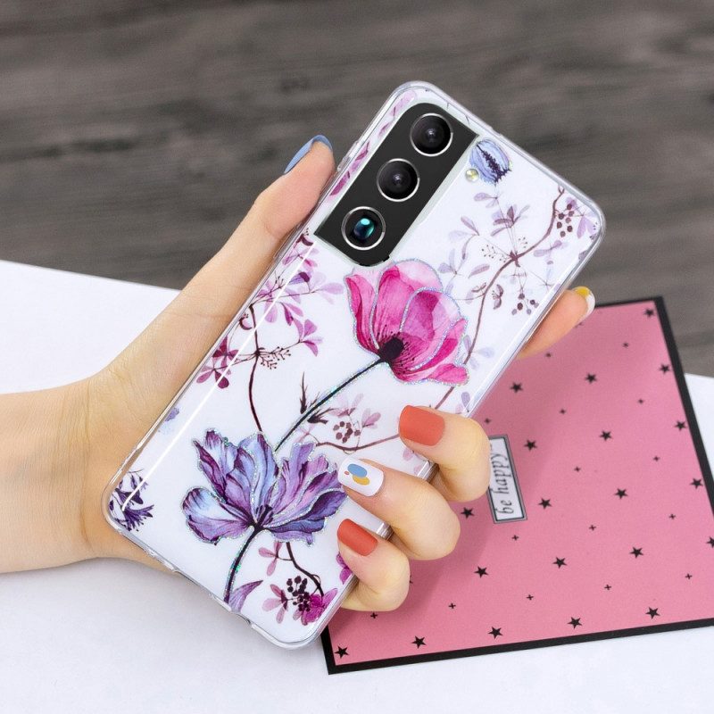 Cover Samsung Galaxy S22 Plus 5G Fiori Marmorizzati