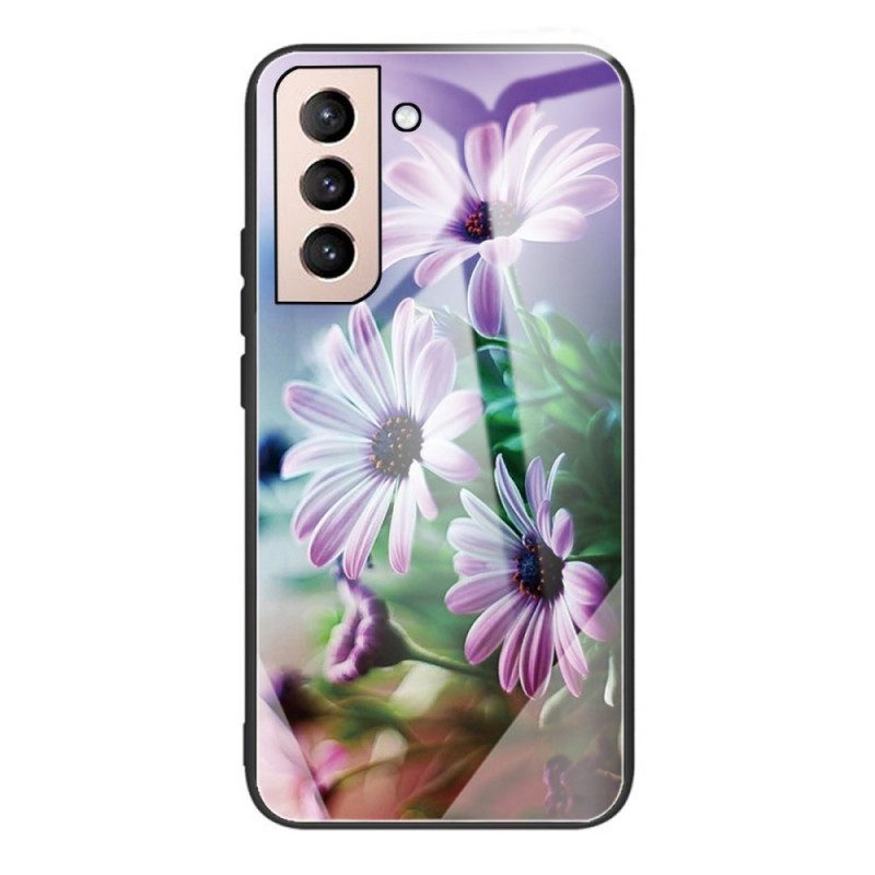 Cover Samsung Galaxy S22 Plus 5G Fiori Realistici In Vetro Temperato