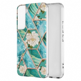 Cover Samsung Galaxy S22 Plus 5G Floreale Marmorizzato