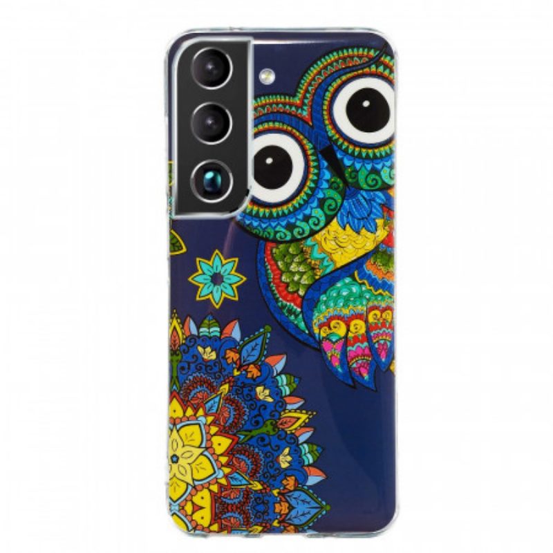 Cover Samsung Galaxy S22 Plus 5G Mandala Gufo Fluorescente