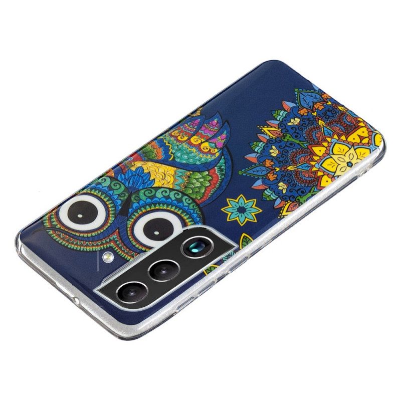 Cover Samsung Galaxy S22 Plus 5G Mandala Gufo Fluorescente