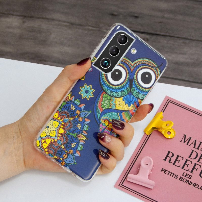 Cover Samsung Galaxy S22 Plus 5G Mandala Gufo Fluorescente