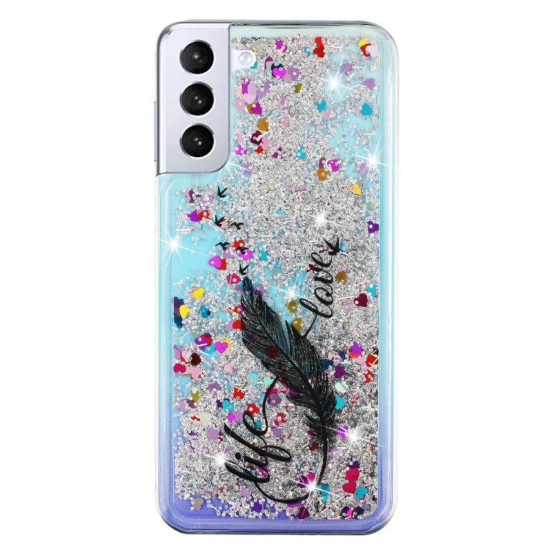 Cover Samsung Galaxy S22 Plus 5G Paillettes Life & Love