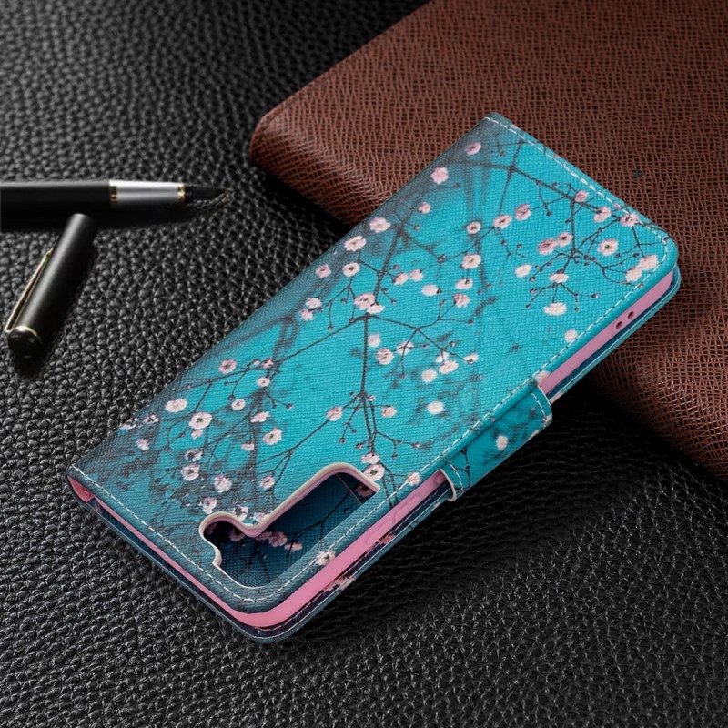 Custodia in pelle Samsung Galaxy S22 Plus 5G Albero In Fiore