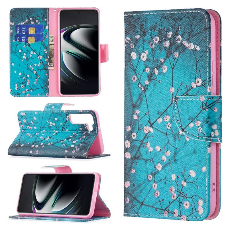 Custodia in pelle Samsung Galaxy S22 Plus 5G Albero In Fiore