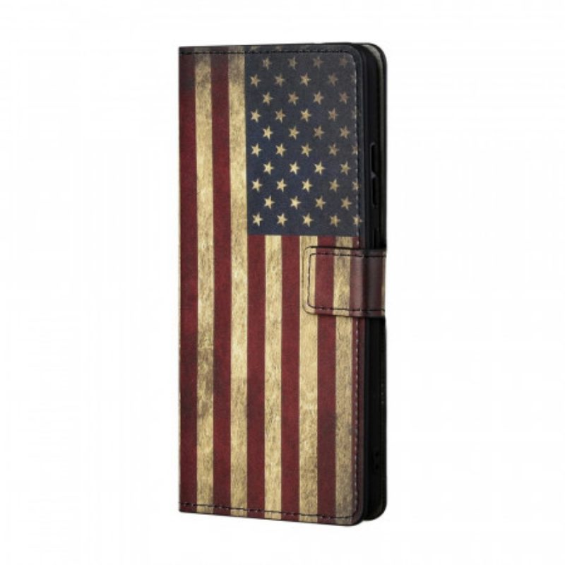 Custodia in pelle Samsung Galaxy S22 Plus 5G Bandiera Americana