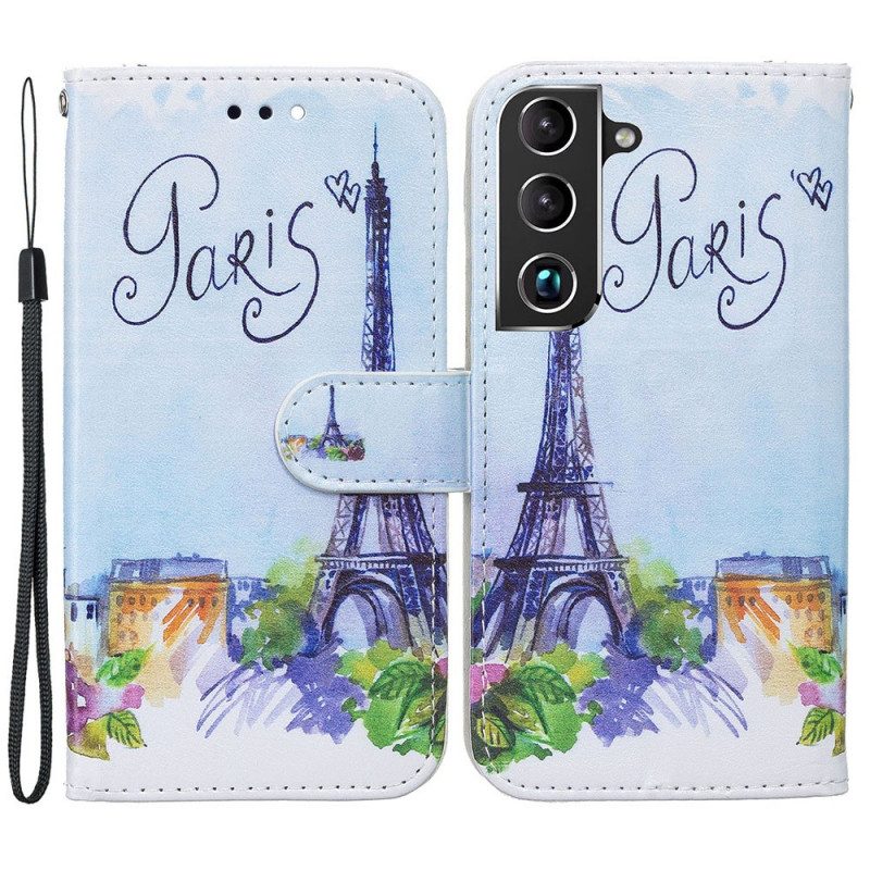 Custodia in pelle Samsung Galaxy S22 Plus 5G Dipingere Parigi