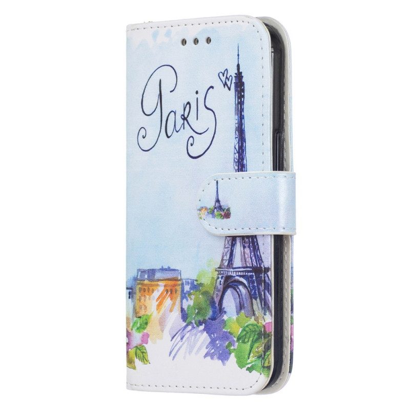 Custodia in pelle Samsung Galaxy S22 Plus 5G Dipingere Parigi