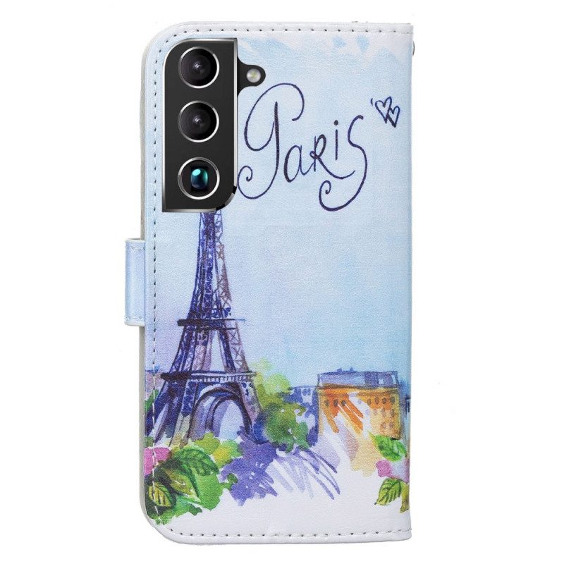 Custodia in pelle Samsung Galaxy S22 Plus 5G Dipingere Parigi