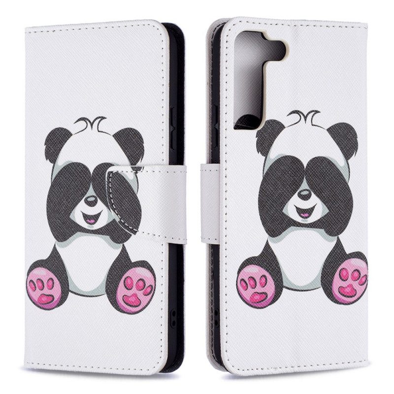 Custodia in pelle Samsung Galaxy S22 Plus 5G Divertimento Panda