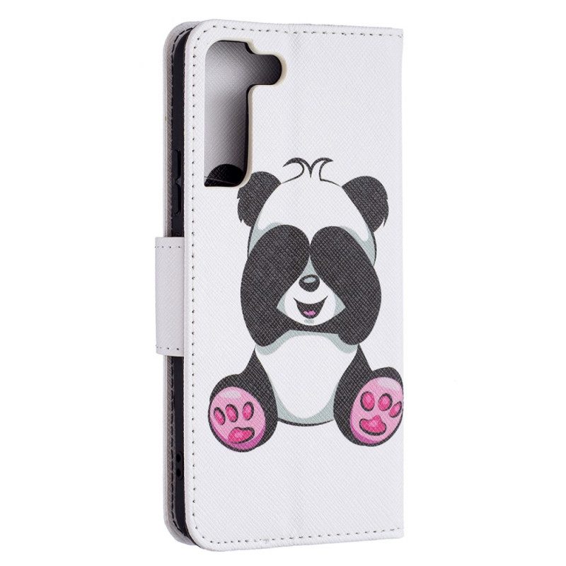 Custodia in pelle Samsung Galaxy S22 Plus 5G Divertimento Panda