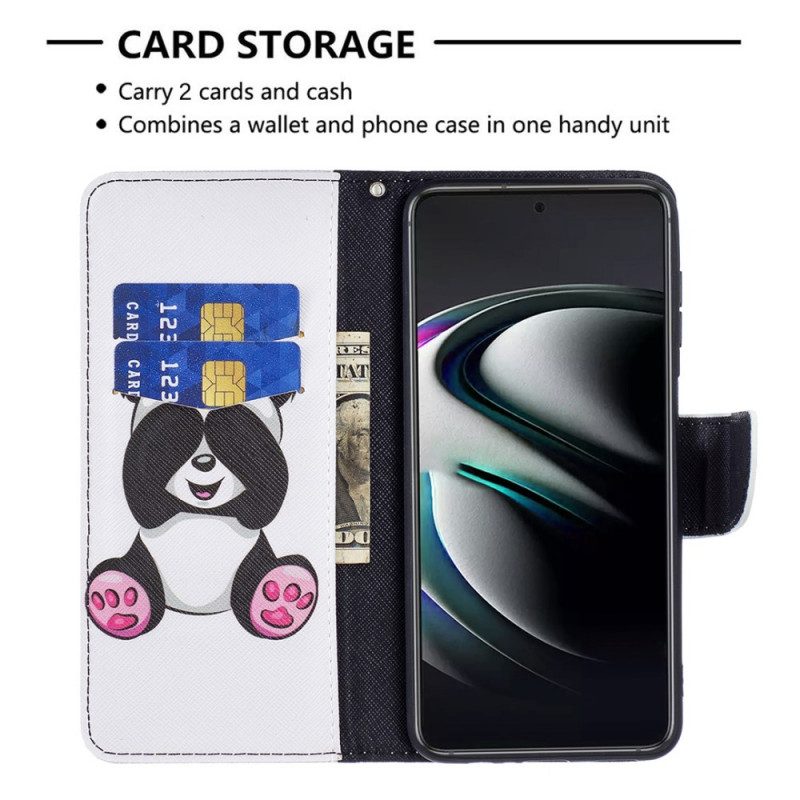 Custodia in pelle Samsung Galaxy S22 Plus 5G Divertimento Panda