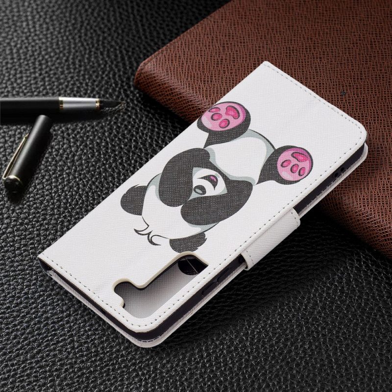 Custodia in pelle Samsung Galaxy S22 Plus 5G Divertimento Panda