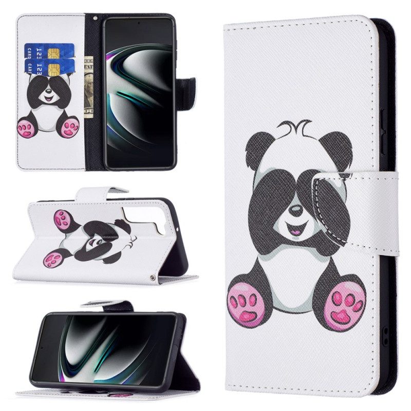 Custodia in pelle Samsung Galaxy S22 Plus 5G Divertimento Panda