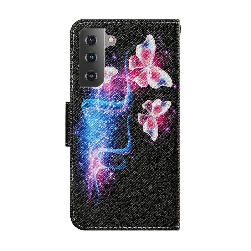 Custodia in pelle Samsung Galaxy S22 Plus 5G Farfalle Magiche