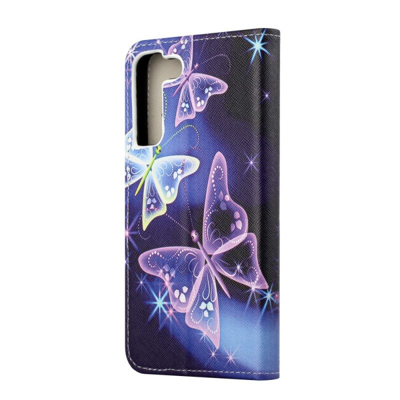 Custodia in pelle Samsung Galaxy S22 Plus 5G Farfalle Sovrane