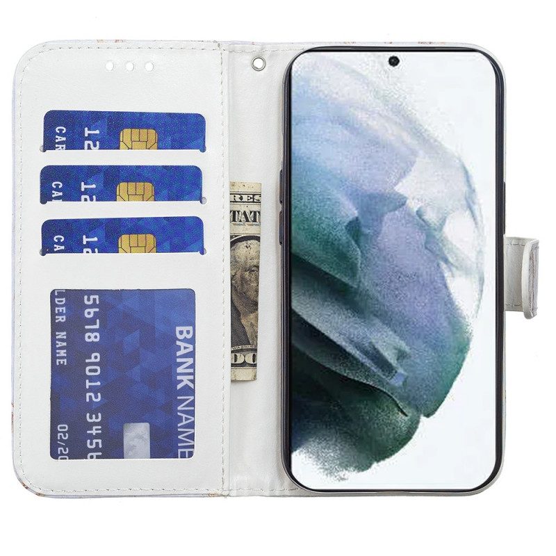 Custodia in pelle Samsung Galaxy S22 Plus 5G Fiori Intensi