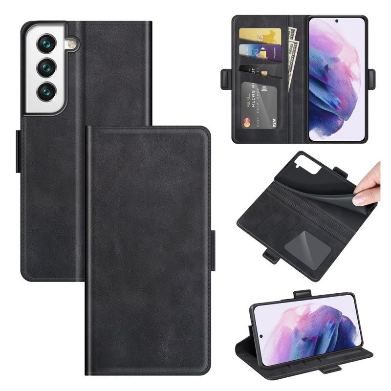 Custodia in pelle Samsung Galaxy S22 Plus 5G Folio Cover Design A Doppia Patta