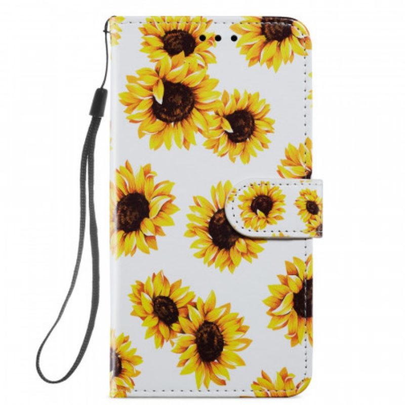 Custodia in pelle Samsung Galaxy S22 Plus 5G Girasoli