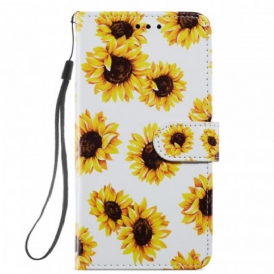 Custodia in pelle Samsung Galaxy S22 Plus 5G Girasoli