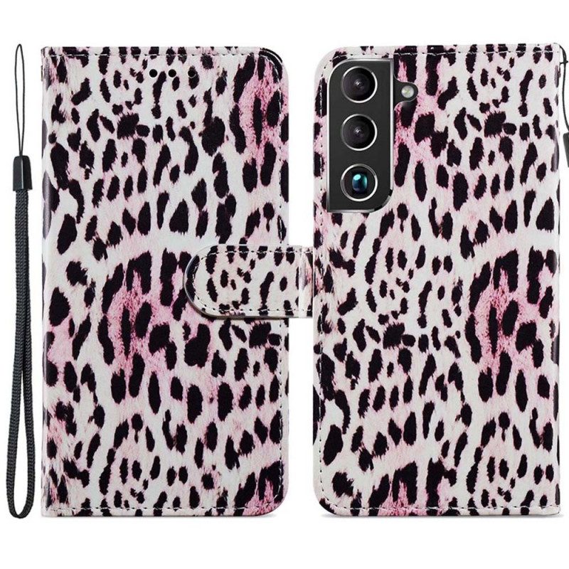 Custodia in pelle Samsung Galaxy S22 Plus 5G Leopardato