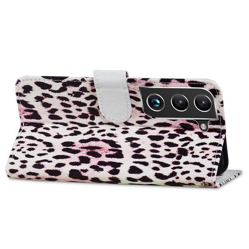 Custodia in pelle Samsung Galaxy S22 Plus 5G Leopardato