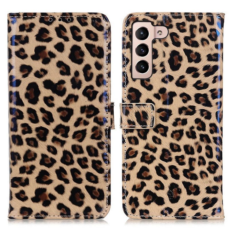 Custodia in pelle Samsung Galaxy S22 Plus 5G Leopardo