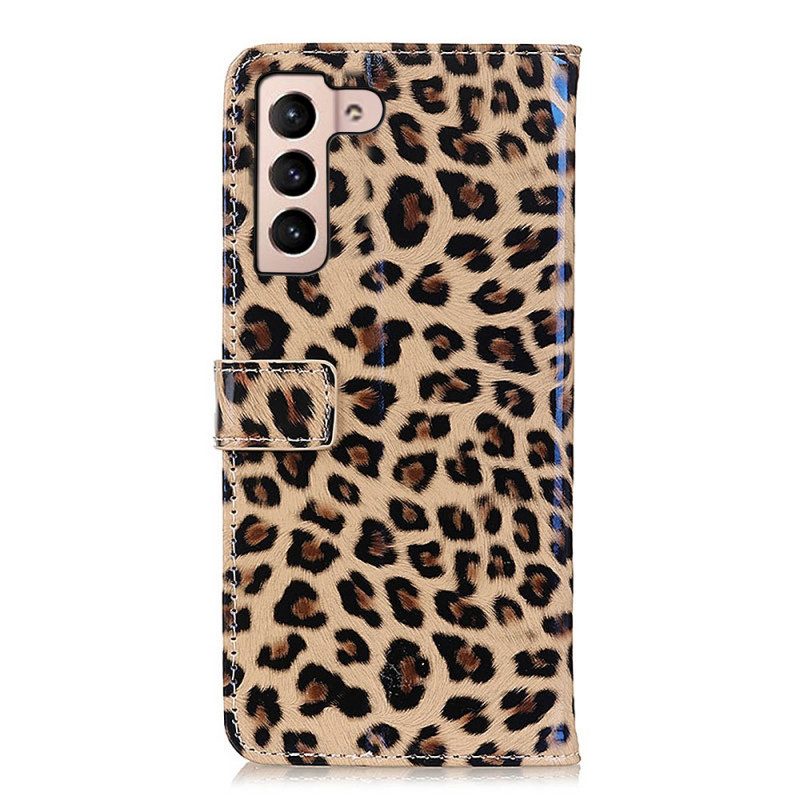 Custodia in pelle Samsung Galaxy S22 Plus 5G Leopardo