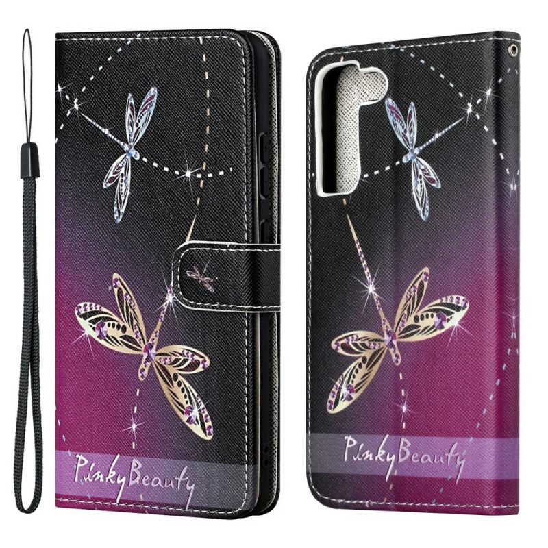 Custodia in pelle Samsung Galaxy S22 Plus 5G Libellule Strappy