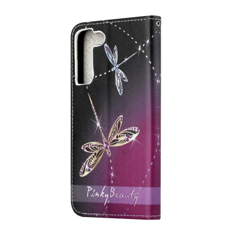 Custodia in pelle Samsung Galaxy S22 Plus 5G Libellule Strappy