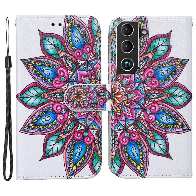 Custodia in pelle Samsung Galaxy S22 Plus 5G Mandala Disegnato