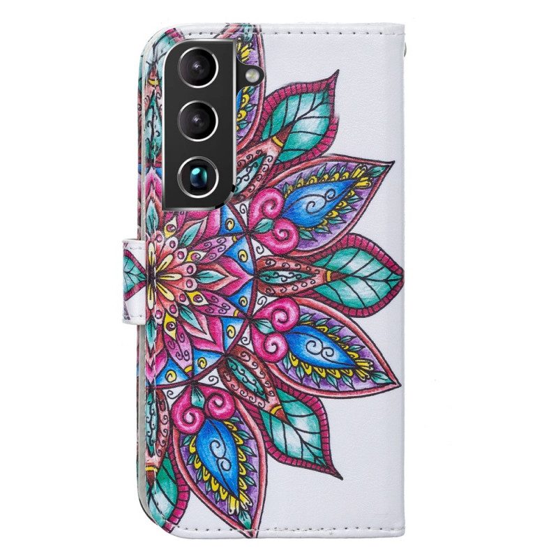 Custodia in pelle Samsung Galaxy S22 Plus 5G Mandala Disegnato