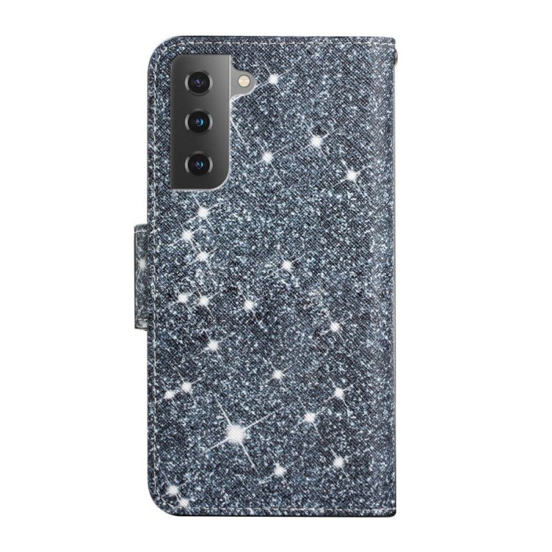 Custodia in pelle Samsung Galaxy S22 Plus 5G Paillettes Strappy