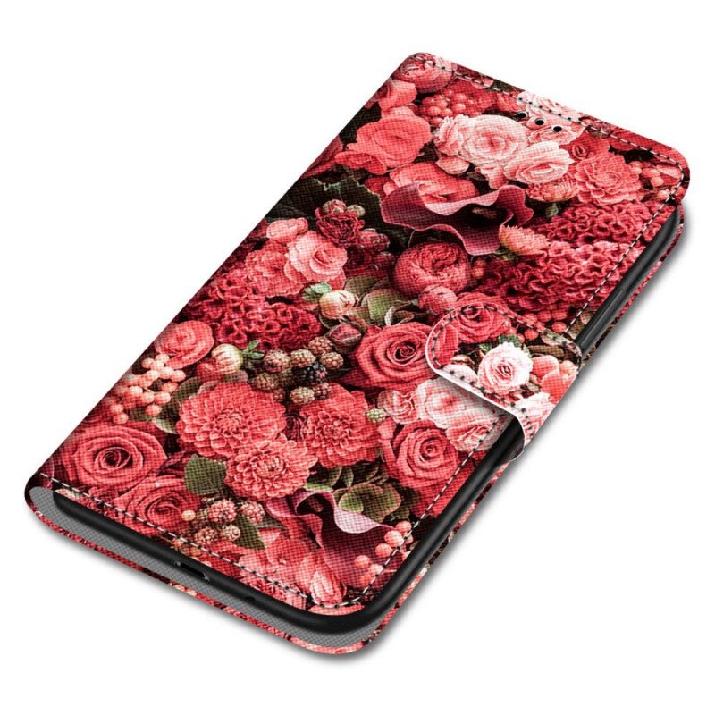 Custodia in pelle Samsung Galaxy S22 Plus 5G Romanticismo Floreale